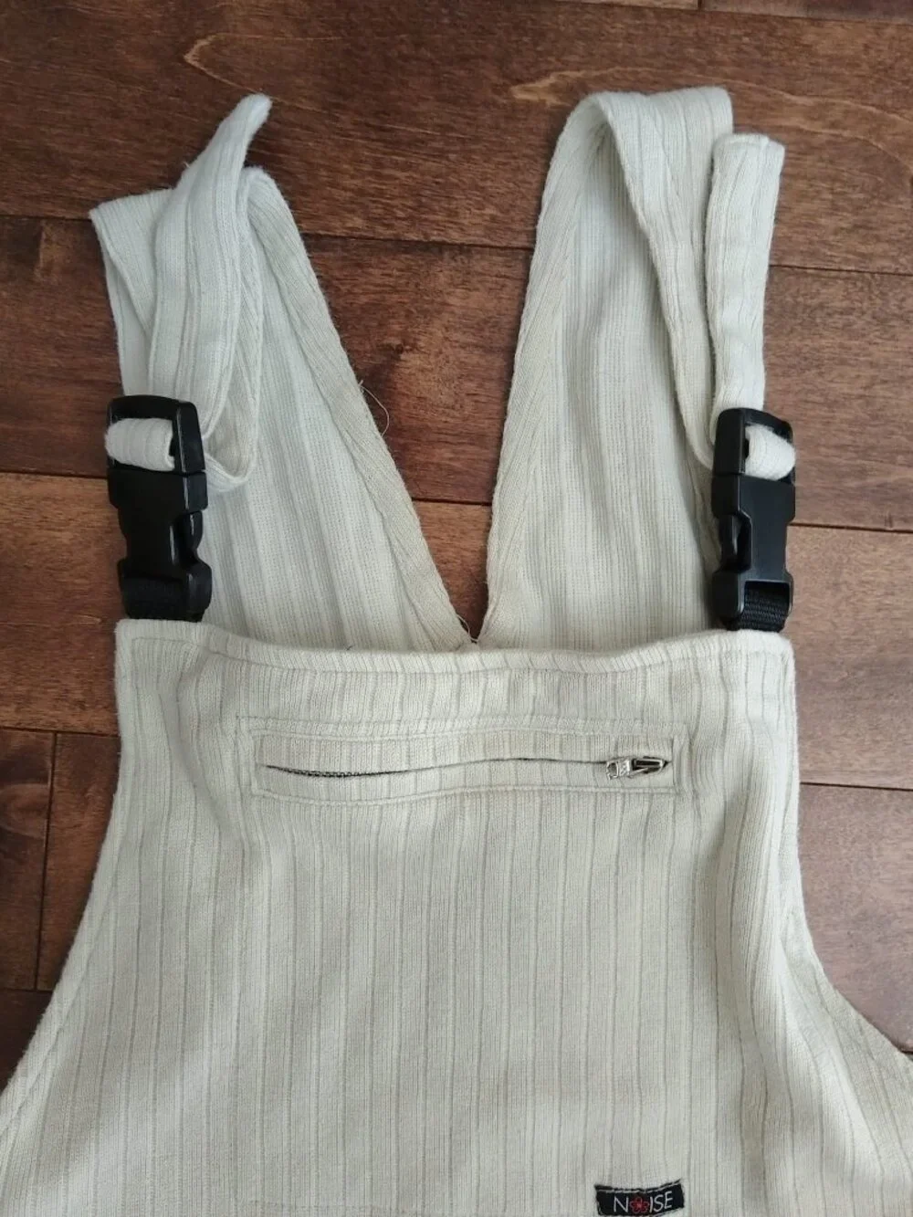 Noy's Classic Ribbed Cotton Jumpsuit, Cream/Off-White, Size S Made in Canada - Picture 3 of 14